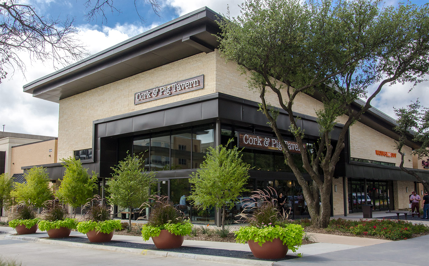 Outside of Cork & Pig Tavern - Las Colinas